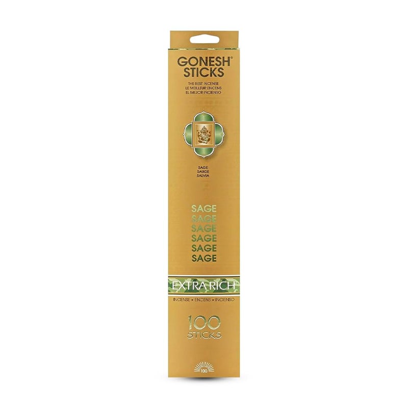 Gonesh - Extra Rich Scented Incense Sticks - Non-Toxic 10â€ Slow Burn Aromatic Sticks - Sage - 100 Pack - Image 1